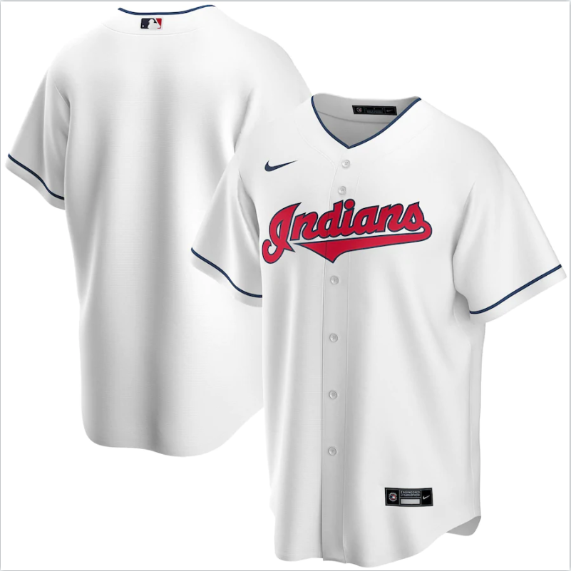 Men's Cleveland Indians White Base Stitched Jersey
